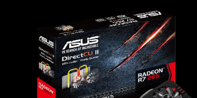 Новата видеокарта ASUS R7 265 DirectCU II разполага с  ексклузивната технология за охлаждане DirectCU II 