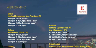 Български филм фест под звездите стартира на паркинга на Kaufland във Варна 