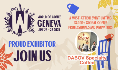 DABOV Specialty Coffee с престижно участие на World of Coffee Geneva 2025 и признание за два дизайнерски проекта