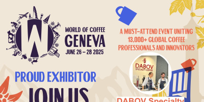 DABOV Specialty Coffee с престижно участие на World of Coffee Geneva 2025 и признание за два дизайнерски проекта