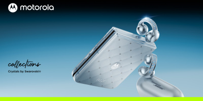 Елегантният Motorola Razr 60 5G с кристали Swarovski в комплект с Moto Buds Loop се предлага ексклузивно в онлайн магазина на Yettel