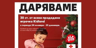 Всяка закупена играчка Kidland® през декември ще подкрепя програмата „Топъл обяд“ на БЧК