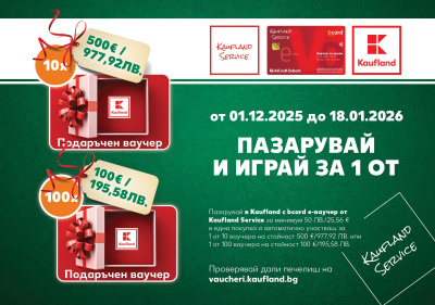 Пазаруването с електронен ваучер в Kaufland носи шанс за награди до 500 евро
