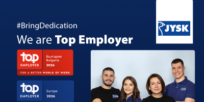 JYSK получи отличието „Най-добър работодател“ в България за 2026 г.