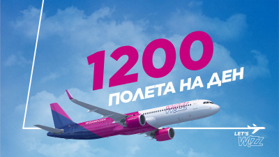 Wizz Air достига рекордните 1200 полета за един ден в своята обширна мрежа