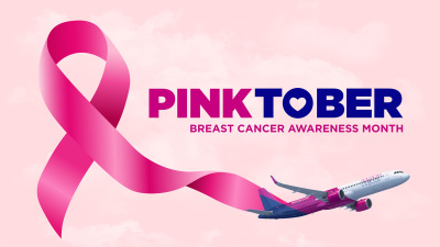 WIZZ AIR СЕ ВКЛЮЧВА В „РОЗОВ ОКТОМВРИ“ В ПОДКРЕПА НА ОСВЕДОМЕНОСТТА ЗА РАКА НА ГЪРДАТА